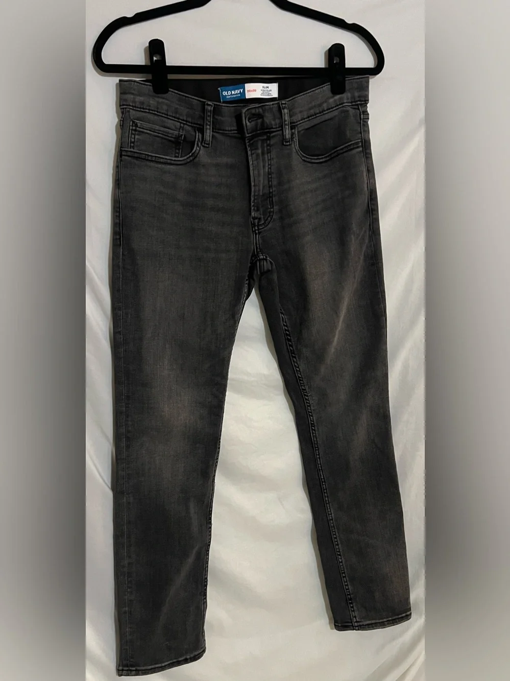 Old Navy Men's Grey Black Washed Skinny Jeans